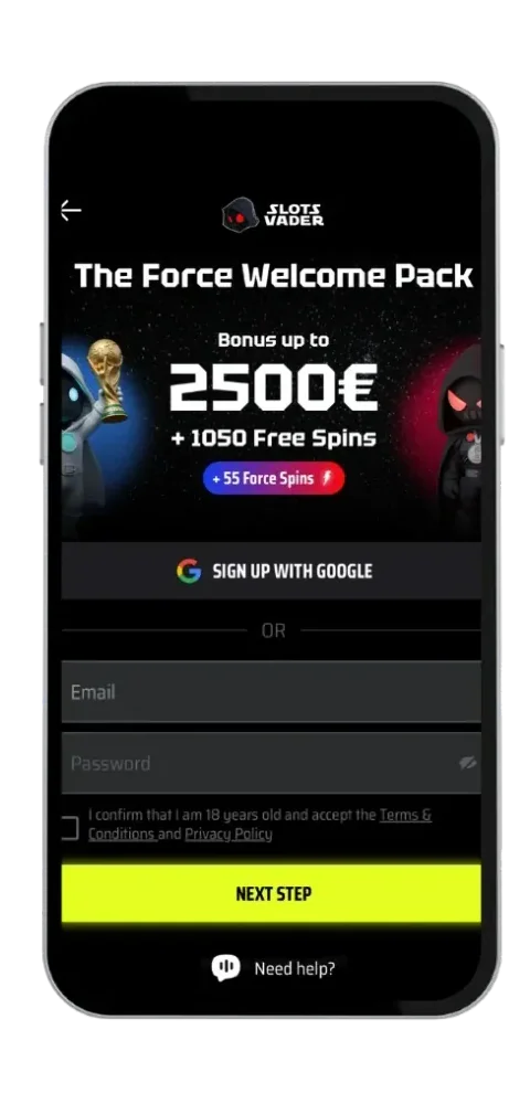Sloty Slots Vader na smartfonie
